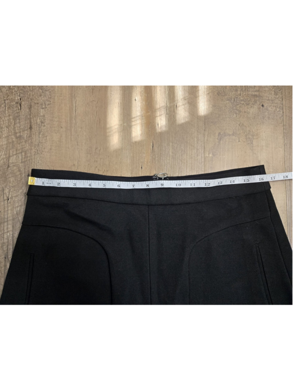 Maeve Anthropologie Black Ponte Knit A-Line Mini Skirt 12 Pocket Zip Back... - Picture 6 of 10